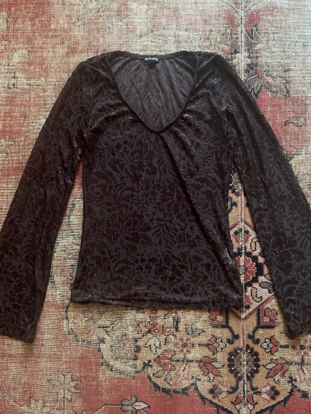Vintage Y2K Brown Sheer Top